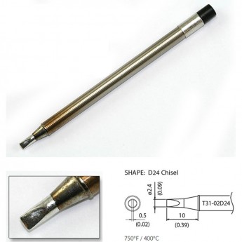 Наконечник HAKKO T31-02D24 для станций FX-100 (400℃) Наконечник HAKKO T31-02D24 для станций FX-100 (400℃)