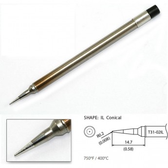 Наконечник HAKKO T31-02IL для станций FX-100 (400℃) Наконечник HAKKO T31-02IL для станций FX-100 (400℃)