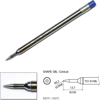 Наконечник HAKKO T31-01SBL для станций FX-100 (450℃) Наконечник HAKKO T31-01SBL для станций FX-100 (450℃)