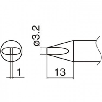 Наконечник HAKKO T33-D32 для станций FX-801 Наконечник HAKKO T33-D32 для станций FX-801