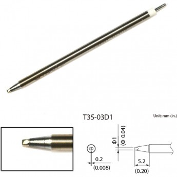 Сменный наконечник HAKKO T35-03D1 (350℃) Сменный наконечник HAKKO T35-03D1 (350℃)
